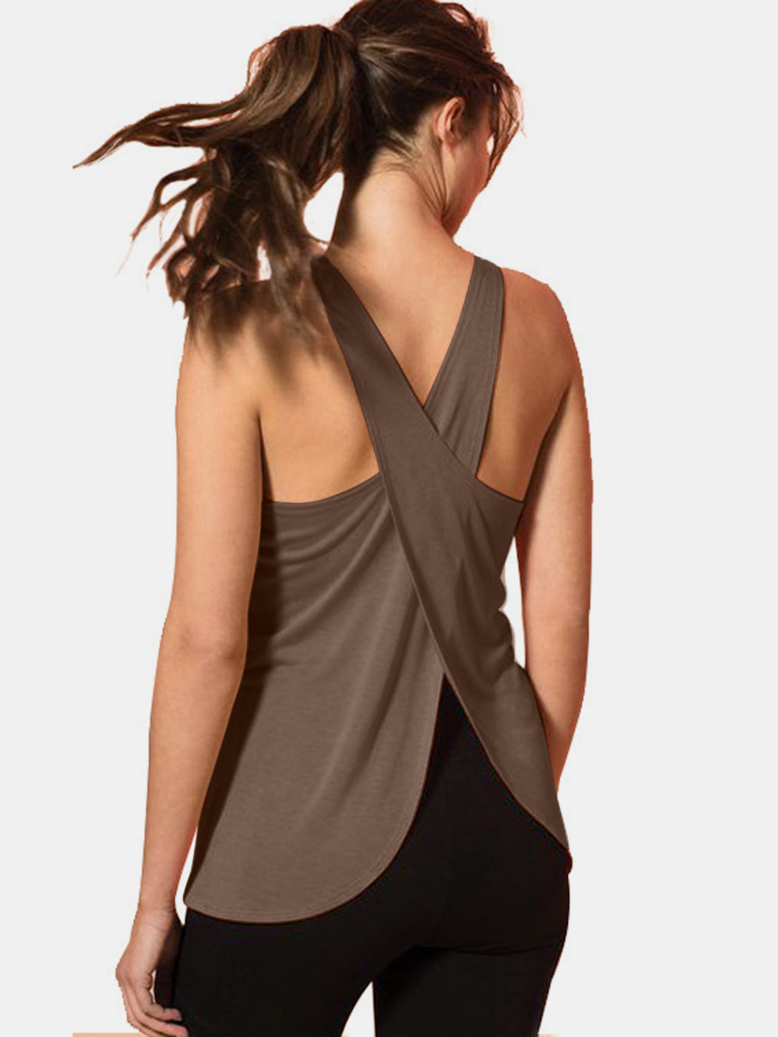 Crisscross Scoop Neck Active Tank